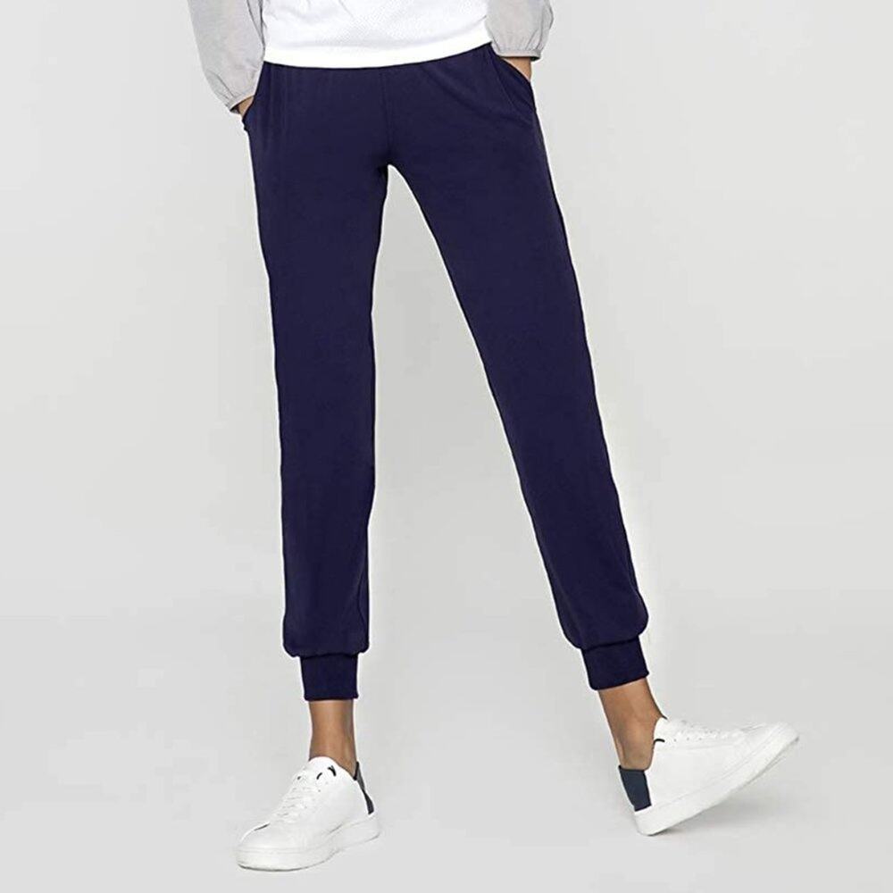 Women's Navy Joggers Drawstring Lounge Pants with Pockets Size Large